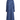 Teal blue floral jacquard abaya with contrasting blue piping, back view