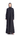 Midnight Blues black velvet sequin abaya with velvet buttons, front view