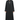 Aya black crepe cotton summer abaya, front view