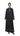Aya black crepe cotton summer abaya, front view