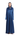 Teal blue silk abaya with refined cuffs, front view