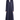 Lune dark navy crushed Nida blazer abaya with 3D logo button, front view