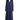 Lune blue crushed Nida blazer abaya with 3D logo button, front view