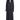 Lune black crushed Nida blazer abaya with 3D logo button, front view