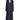 nk black blazer abaya with blue piping and Ghurz logo button, front view