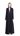 Arial black corduroy abaya with scallop detailing on the sleeves, front view