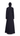 Iris black Italian crepe abaya, back view
