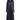 Black - silk abaya with refined cuffs and transparent white buttons, front view
