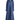 Teal blue floral jacquard abaya with contrasting blue piping, front view