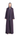 Rumi - Dark Purple soft crepe summer abaya with dark purple checks, front view