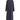 Rumi - Black soft crepe summer abaya with grey and black checks, front view